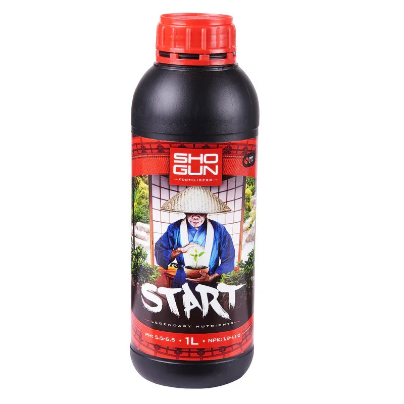 SHOGUN Start Start strong with this propagation booster. SHOGUN Start reduces the amount of time it takes for seedlings to