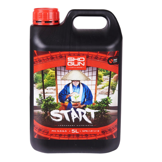 SHOGUN Start Start strong with this propagation booster. SHOGUN Start reduces the amount of time it takes for seedlings to