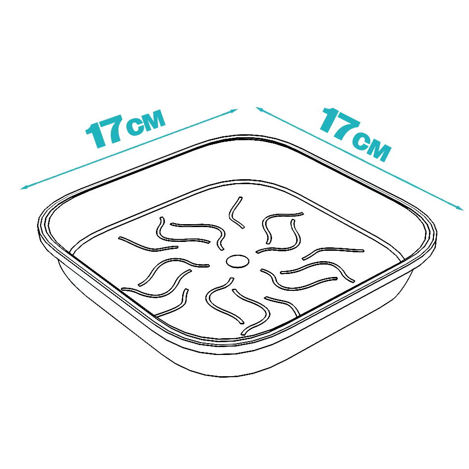 Heavy duty, reusable plastic trays suitable for a variety of pot sizes. Featuring a deep ridged base, these trays aid water