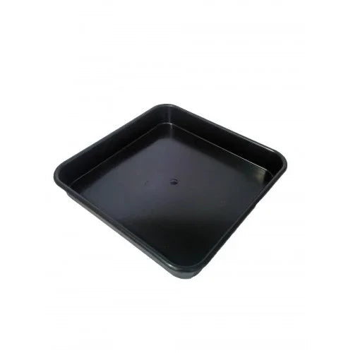Heavy duty, reusable plastic trays suitable for a variety of pot sizes. Featuring a deep ridged base, these trays aid water