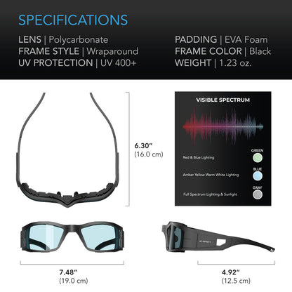 AC Infinity Grow Room Glasses, 3 Color Corrective Lenses