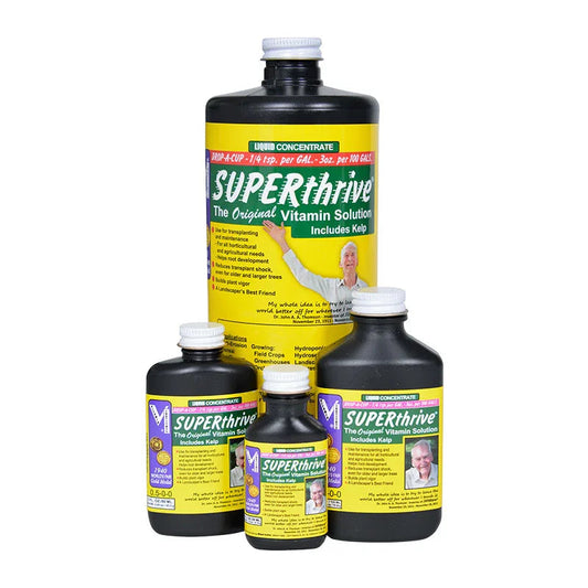 SUPERthrive THE ORIGINAL, ULTRA-CONCENTRATED, PLANT VITAMIN SOLUTION Reduces plant stress Reduces transplant shock Revives