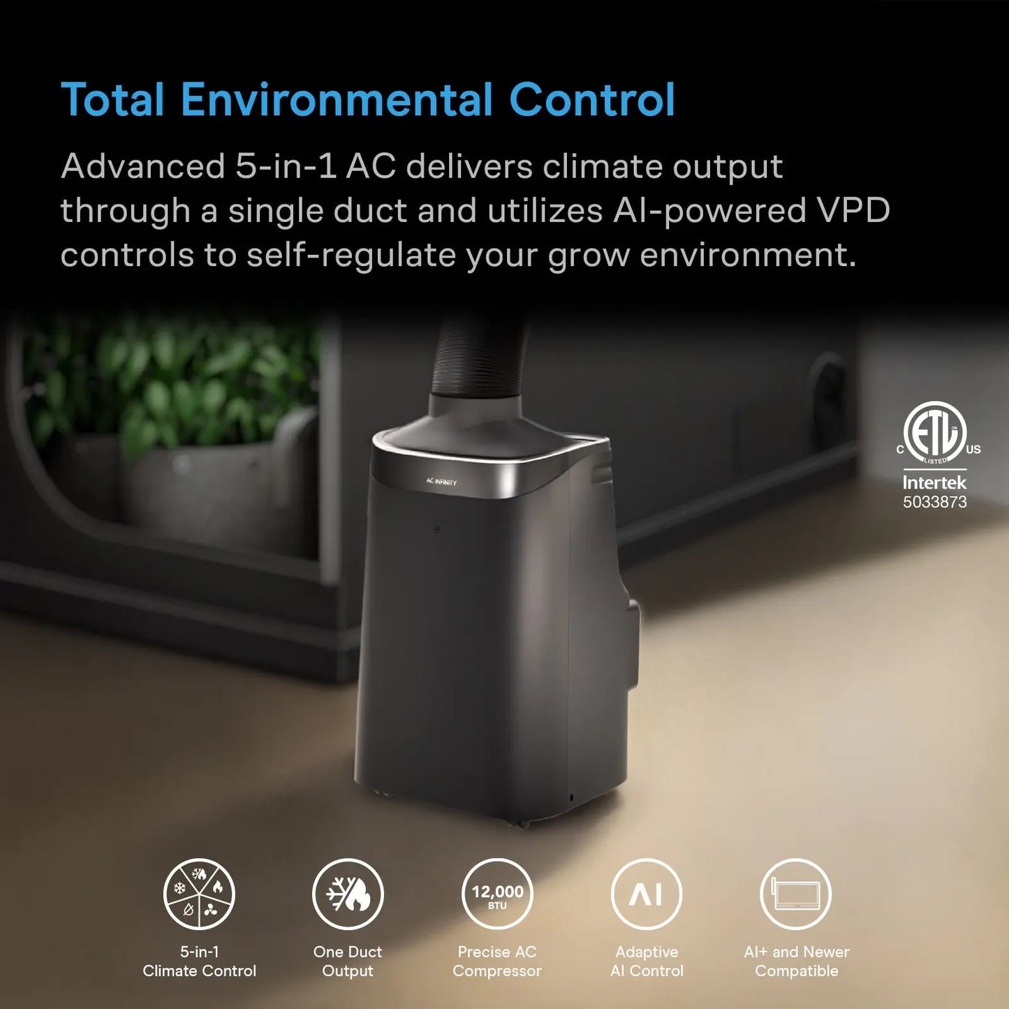 PRE-ORDER Share:      AC Infinity Terraform 9 (UK Version Of Terraform 8) - All-In-One Grow Tent Climate Control A/C