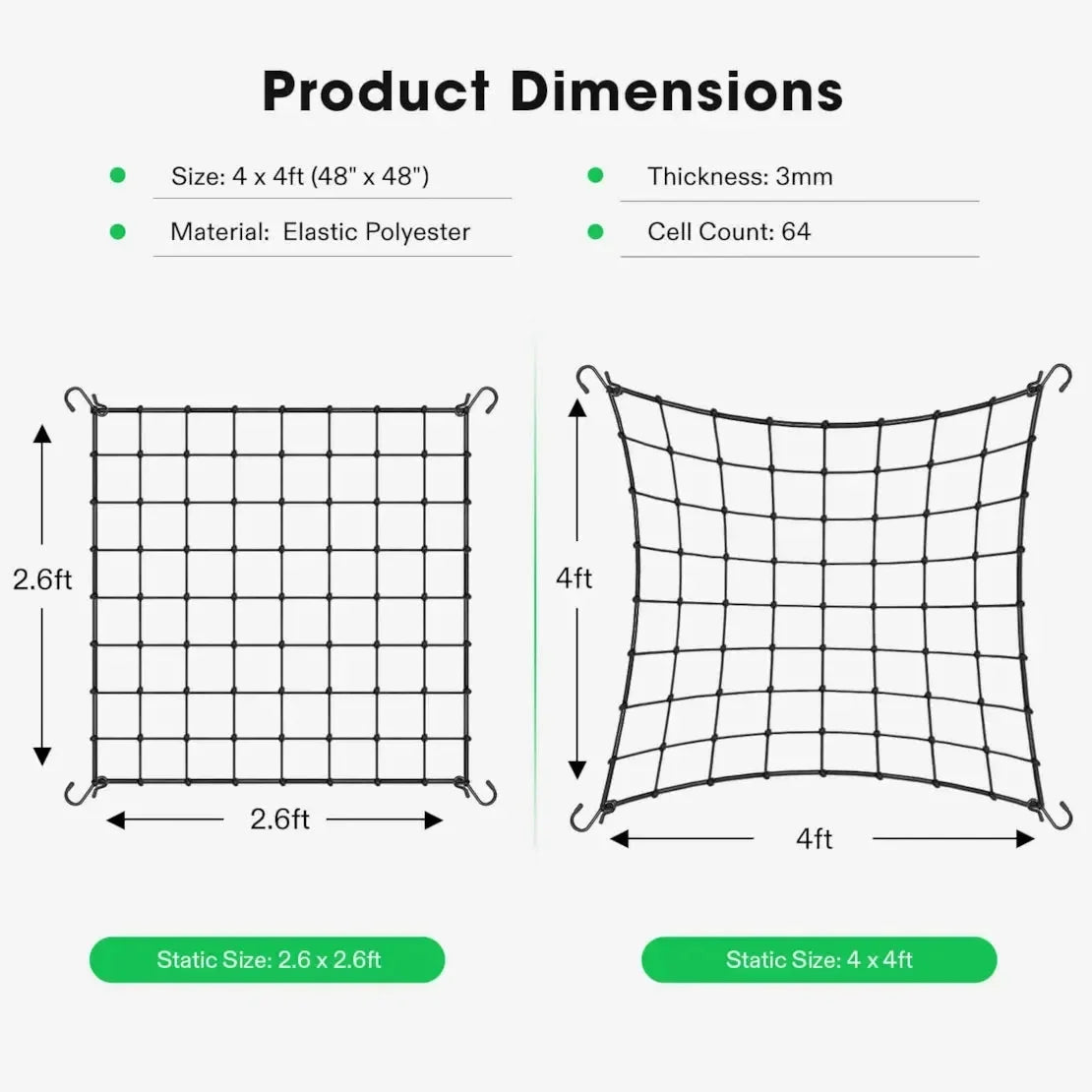 Trellis Netting Perfect for Climbing Plants, Vegetables, Fruits, and Flowers. Reusable and Versatile: Measuring 3mm in
