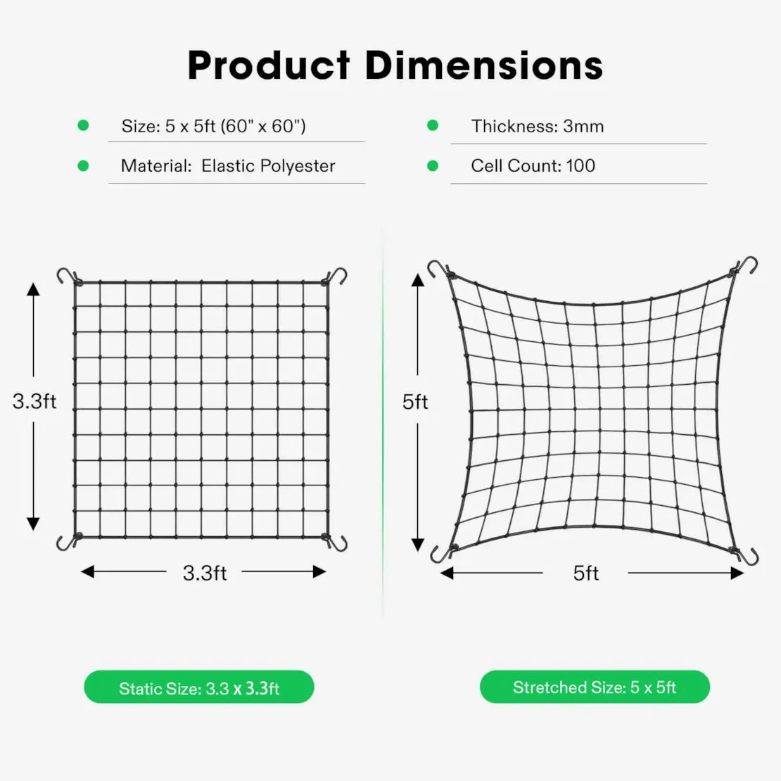 Trellis Netting Perfect for Climbing Plants, Vegetables, Fruits, and Flowers. Reusable and Versatile: Measuring 3mm in