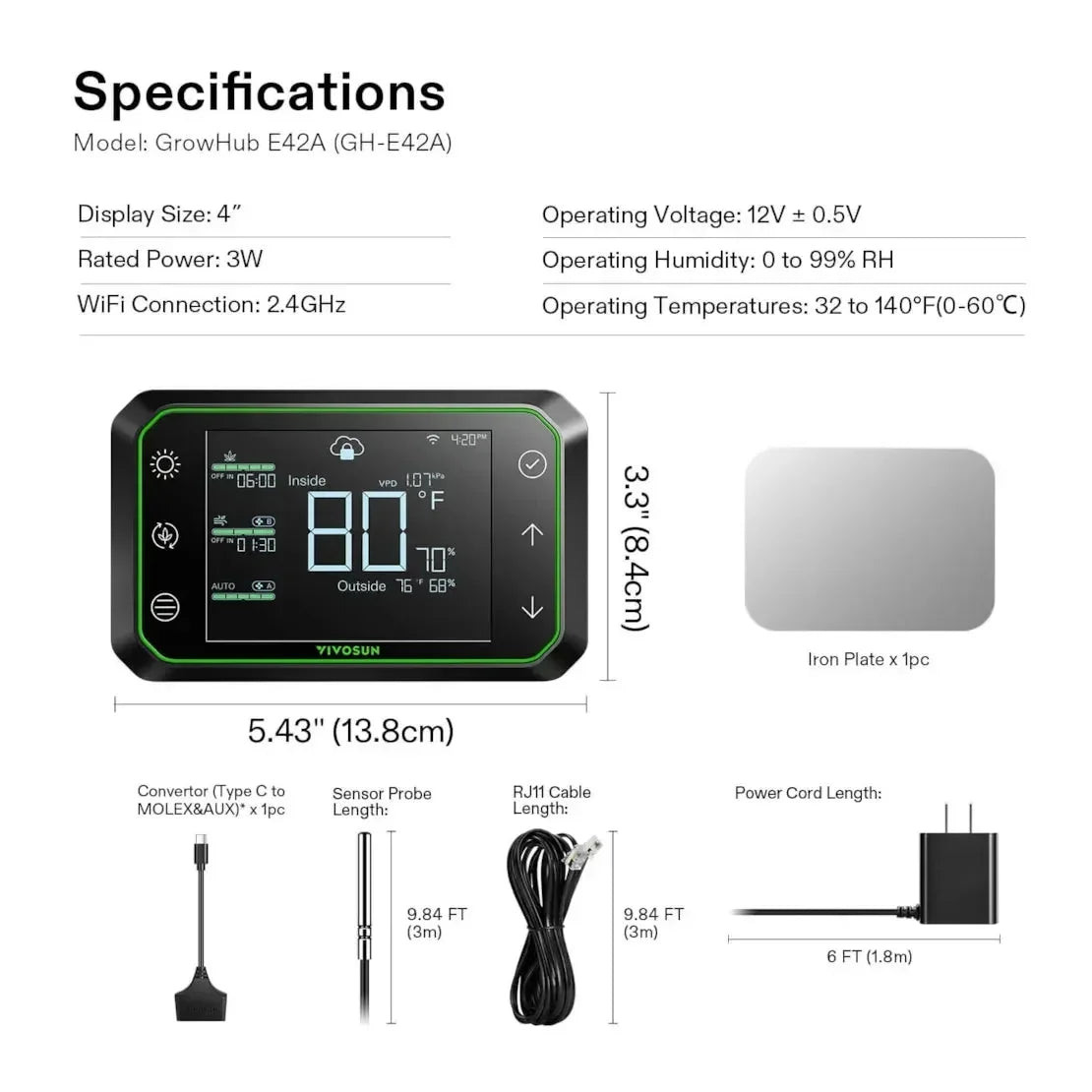VIVOSUN GrowHub Controller E42A The GrowHub Controller is the all-in-one platform for controlling, monitoring, and improving