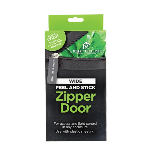 A peel and stick zipper system allowing easy access and light control for any enclosure. Comprises a high quality, easy