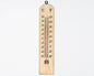 Wooden analog thermometer with Celsius and Fahrenheit scales for grow room monitoring