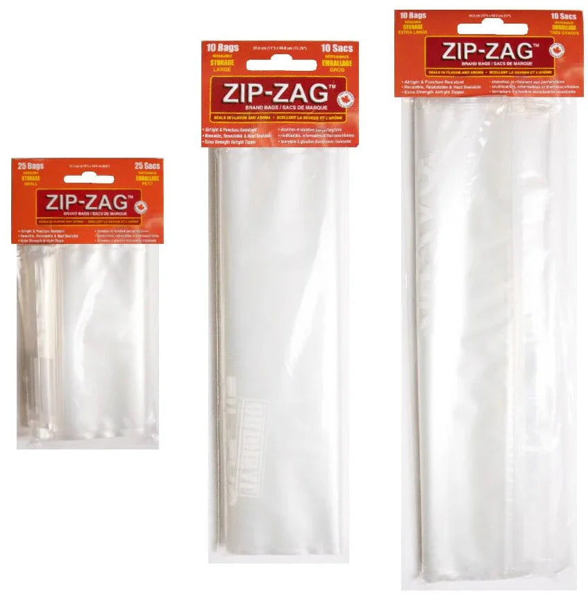 Reusable with extra strength airtight zipper Heat sealable Smell Proof Puncture resistant plastic Many uses including