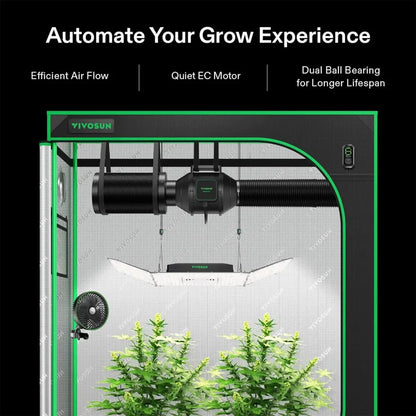 AeroZesh Inline EC Fan - S4 Inline EC Fan 4″ (353 m³/hr) + E12 Controller - DiscountHydro.com - 88.00 - Fans & Filters > Fan Controllers, Fans & Filters > Inline / Intake Fans, Vivosun