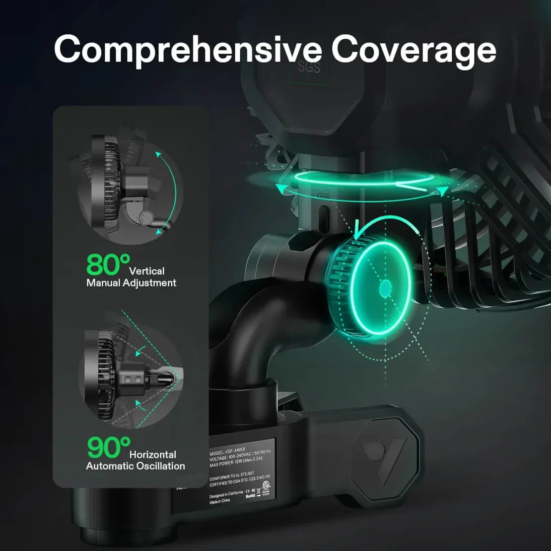 AeroWave Fan - D4 EC Clip Fan - 4" (USB) Black - DiscountHydro.com - 18.99 - Fans & Filters > Circulations Fans, Vivosun