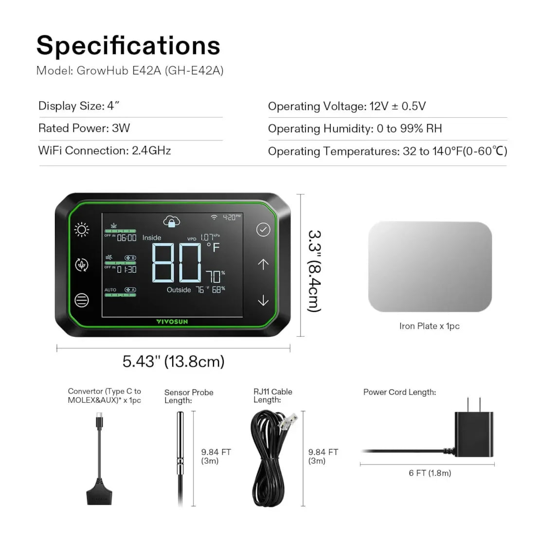 VIVOSUN GrowHub Controller E42A - Default Title - DiscountHydro.com - 88.00 - Environment Control, Environment Control > Environment Controllers, Vivosun