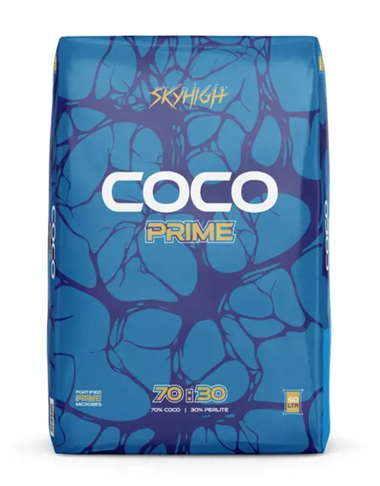 Blue bag of COCO Prime with 'Skyhigh' branding on a white background