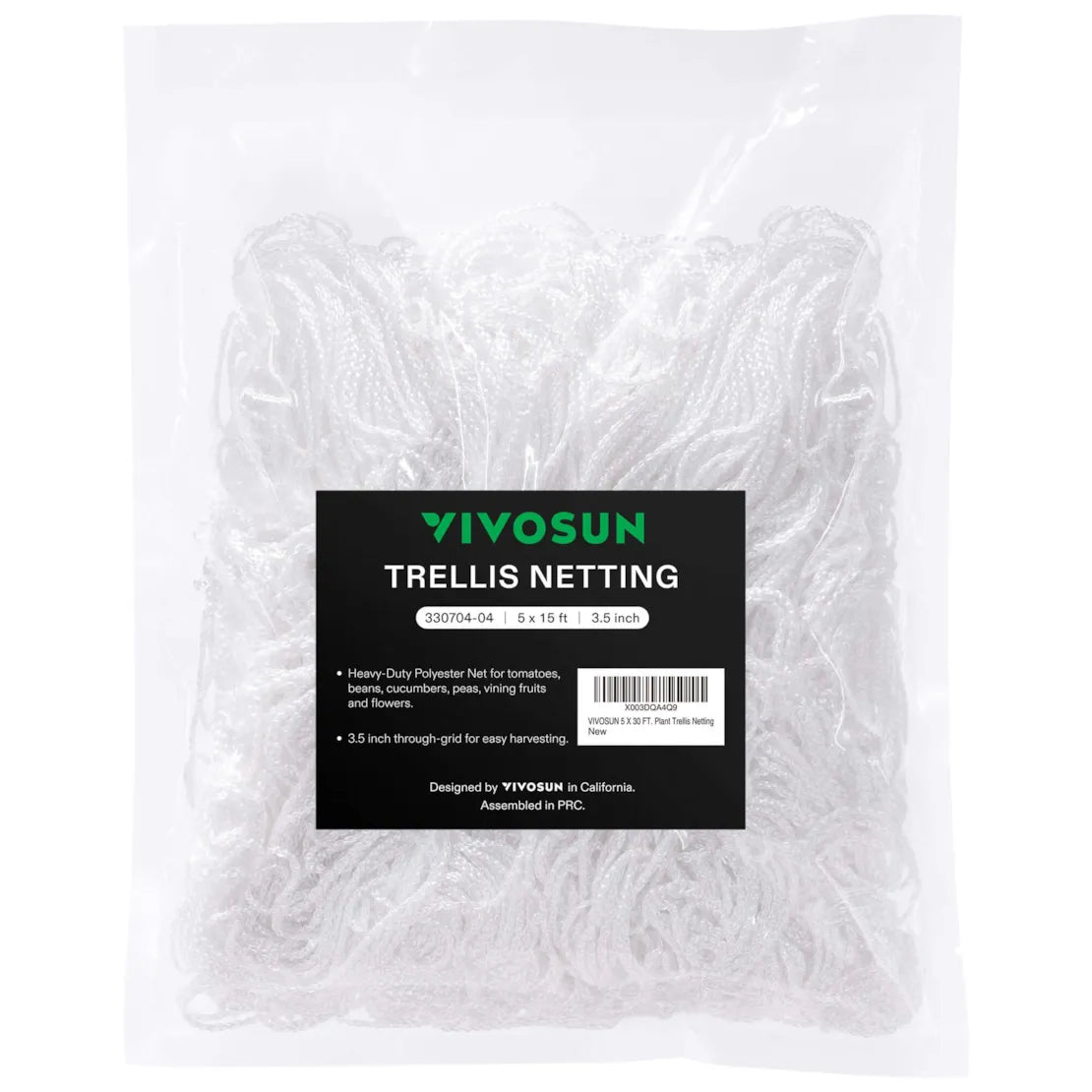 Trellis Netting - 1.5M x 4.5M (5ft x 15ft) 3.5" Hole (Heavy Duty) - DiscountHydro.com - 6.99 - Tools and Accessories, Tools and Accessories > Plant Supports, Vivosun