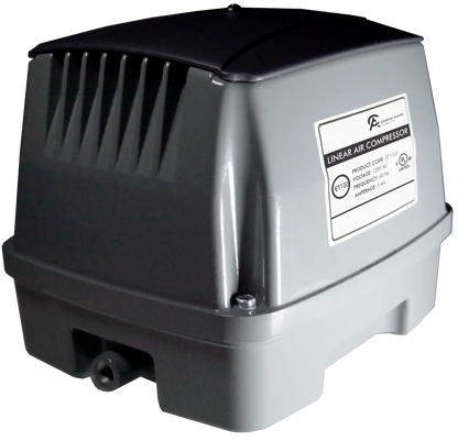 Enviro ET Series air pump, a robust weatherproof unit with energy-efficient green drive technology for high water aeration flow.