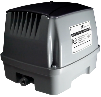 Enviro ET Series air pump, a robust weatherproof unit with energy-efficient green drive technology for high water aeration flow.