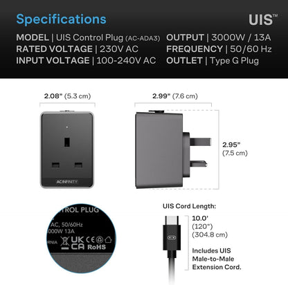AC Infinity UIS control Plug Outlet Adapter UK